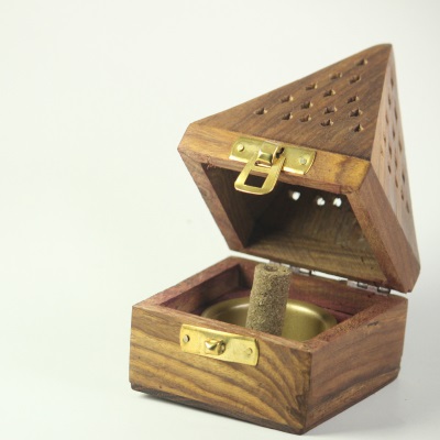 Wooden Temple Shape Handmade Dhoop Holder